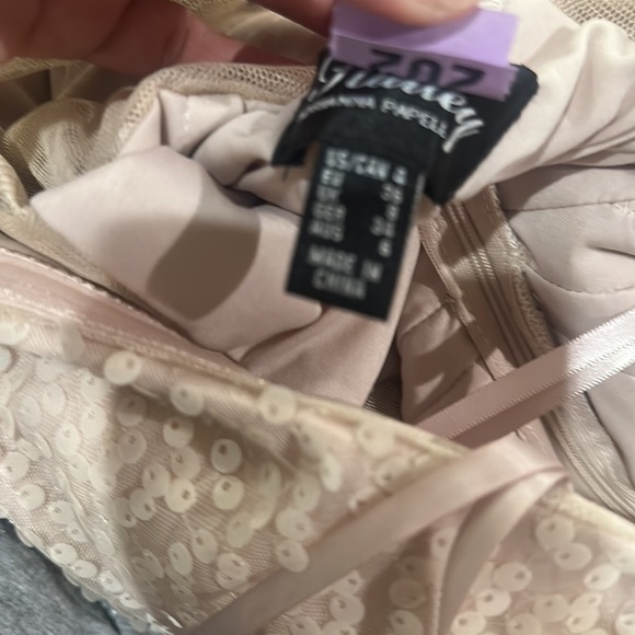 Adrianna Papell Hailey Sequin Mesh Cutout Gown US4 - Picture 3 of 8